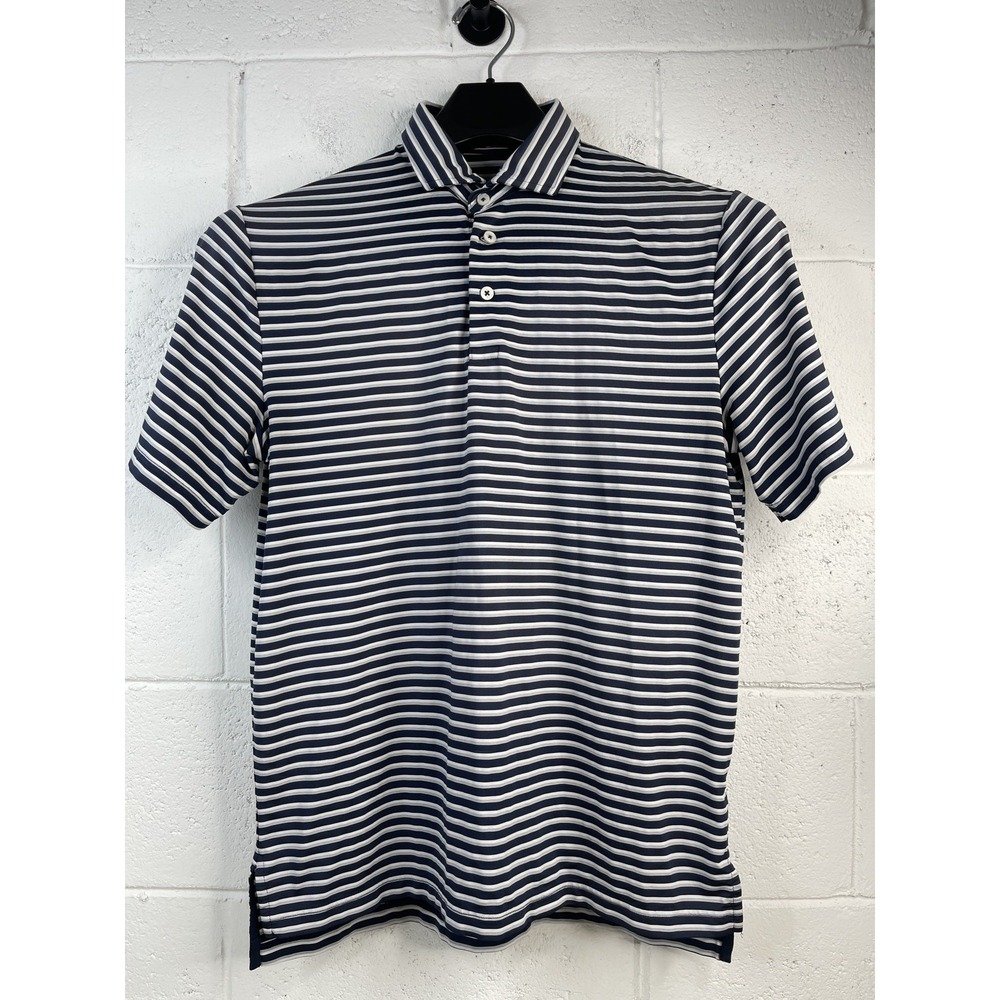 RLX Ralph Lauren Polo Shirt Mens L Blue Stripe Golf Performance Short Sleeve